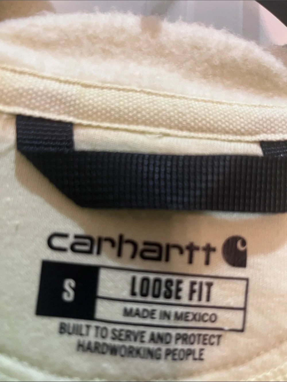 Carhartt Men's Lime Green Loose Fit Hoodie Large Graphic Size Small